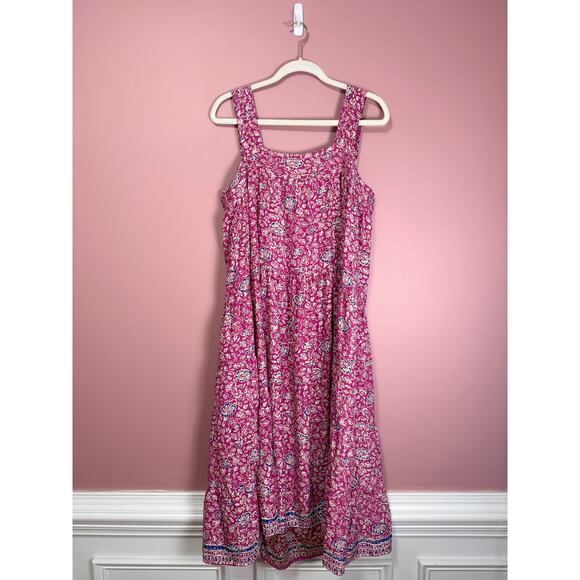 Natalie Martin Jasmine Silk Maxi Dress Pink‎ Combo Size Large - Picture 2 of 9